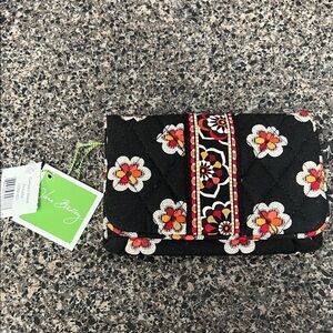 Vera Bradley Black and Multicolor Floral Wristlet